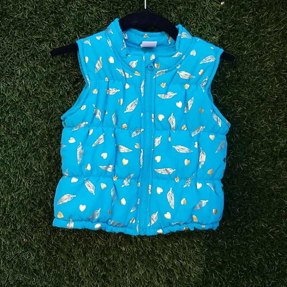 3T Gold Feathers & Gearts Puffer Vest